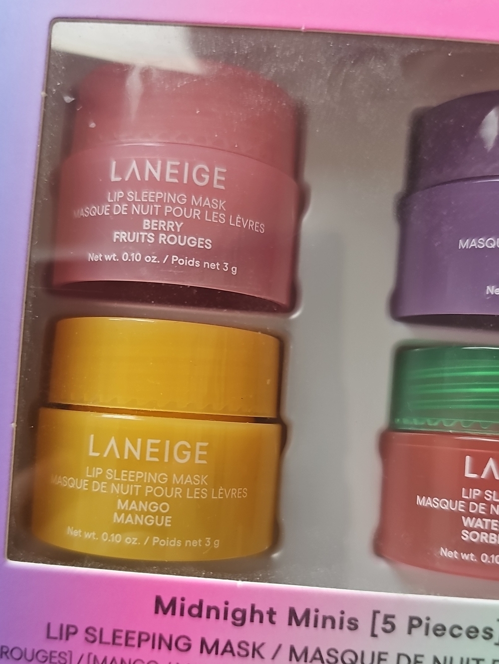 LANEIGE Lip Sleeping Mask Minis - Pink, Purple, Yellow, Green, Orange Set - Picture 2 of 6